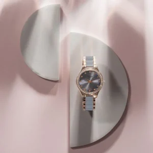 Sonata Poze Quartz Analog Grey Dial Metal Strap Watch For Women