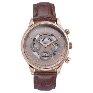 Sonata Wedding Edit Quartz Multifunction Pink Dial Leather Strap
